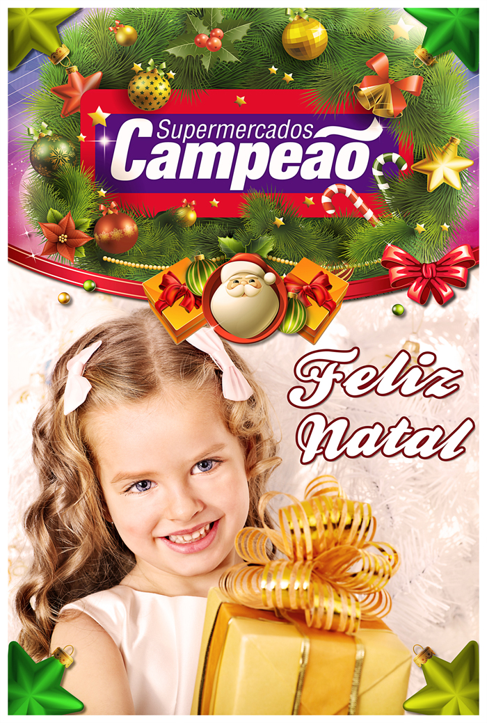 Cartaz Natal 60x90cm – Supermercado Campeão