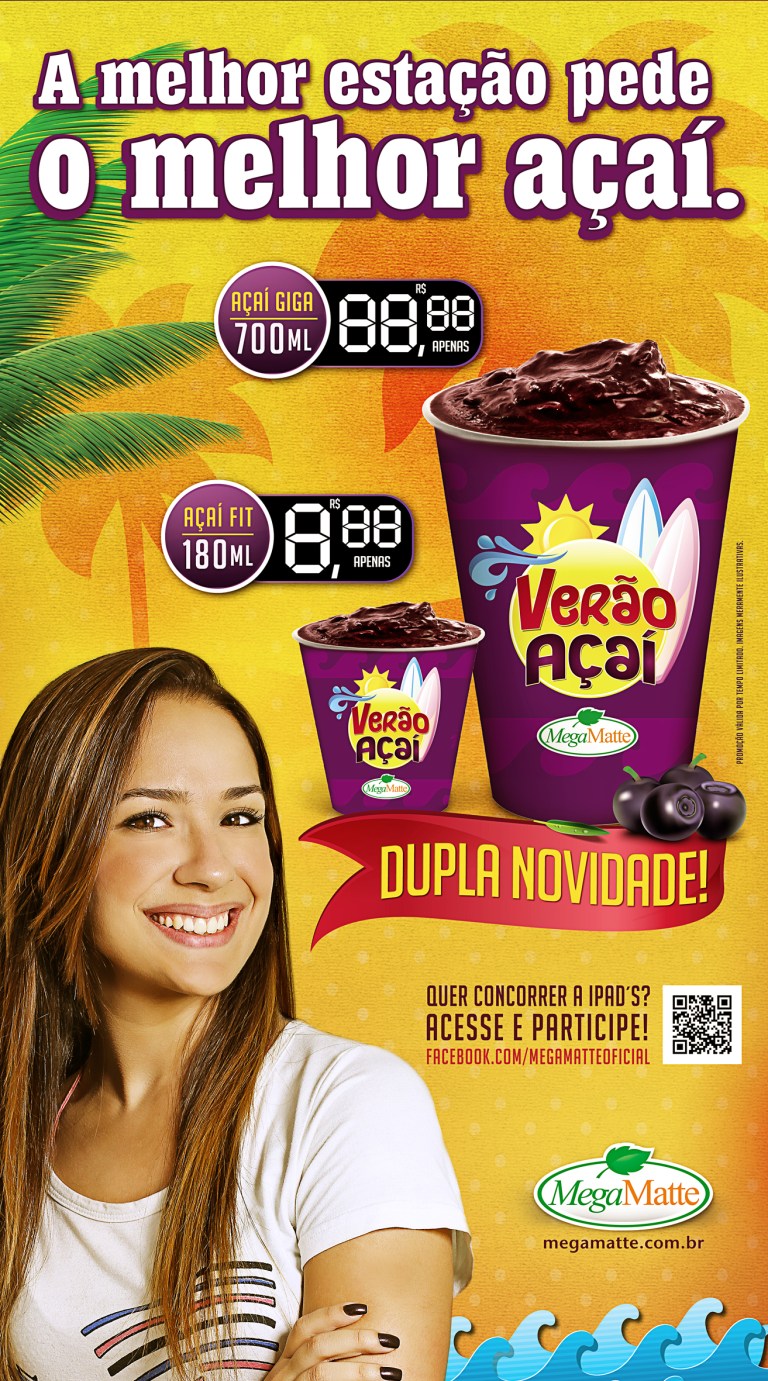Banner 50x90cm (Campanha Verão Açai 2013 – Mega Matte)