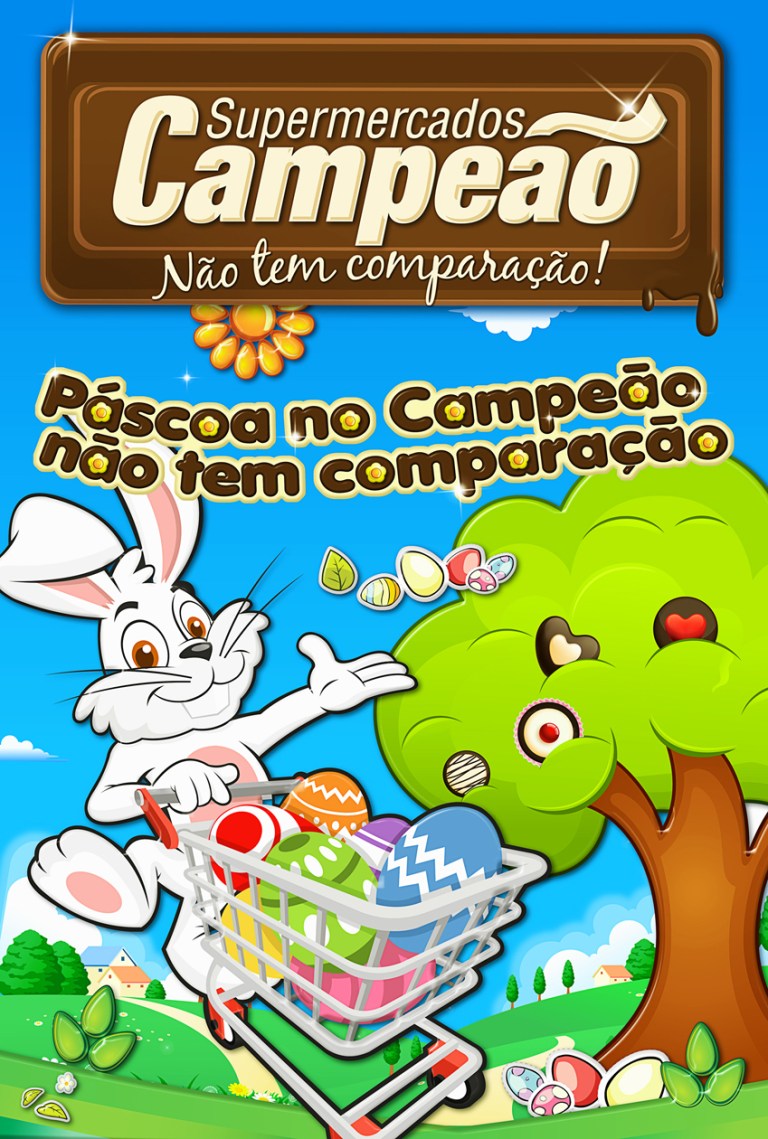 Cartaz Páscoa 60x90cm – Supermercado Campeão