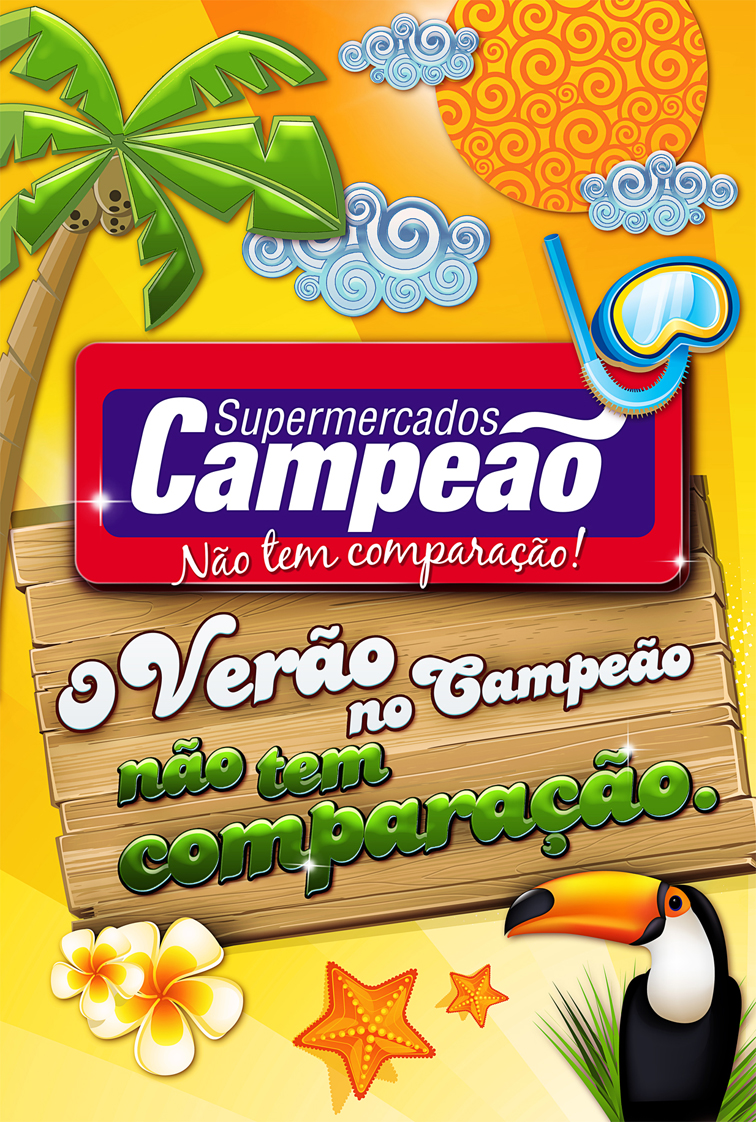Cartaz Verão 60x90cm – Supermercado Campeão